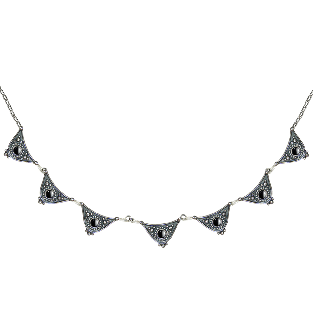 Sterling Silver Gemstone Necklace With Hematite